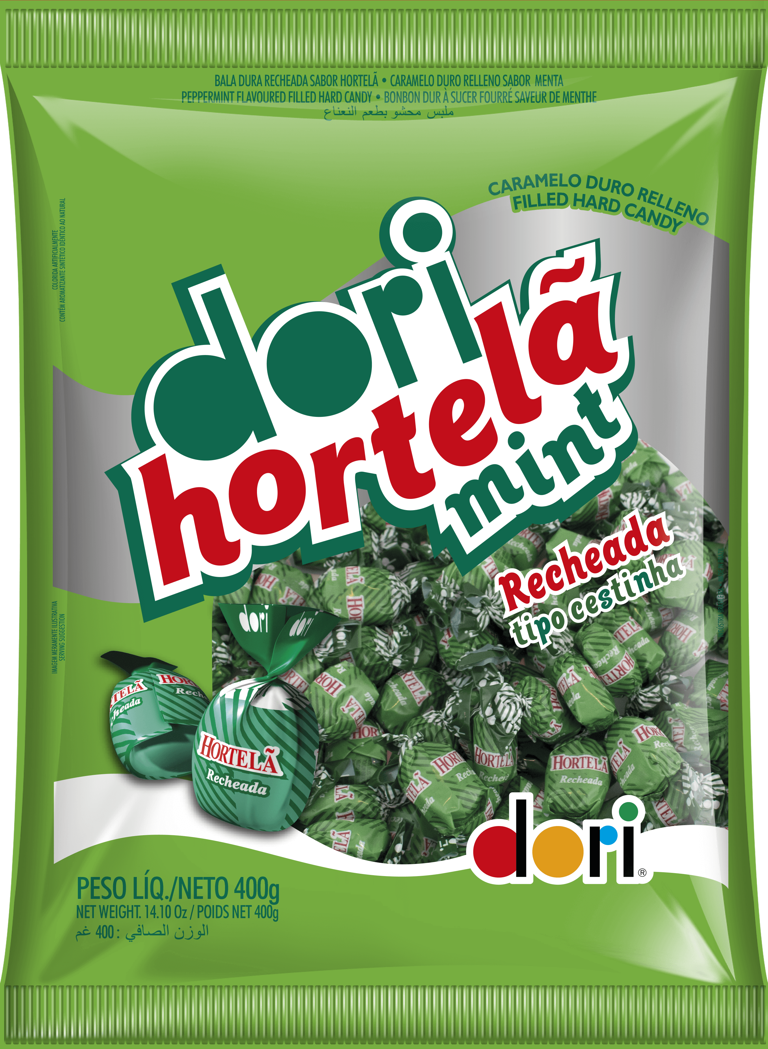 Bala Hortelã Mint Recheada 400g Dori Alimentos S A