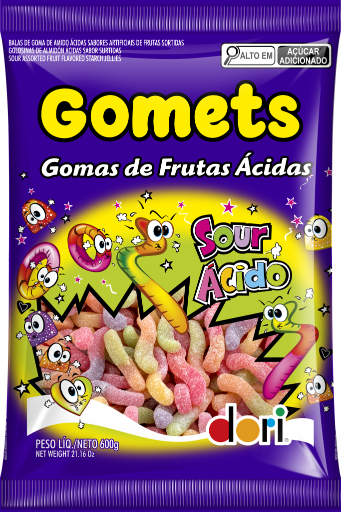 Goma Minhoca Frutas Ácidas 600g Dori Alimentos S A