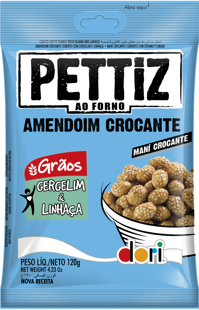 Pettiz Amendoim Crocante Gergelim e Linhaça 120g Dori Alimentos S A