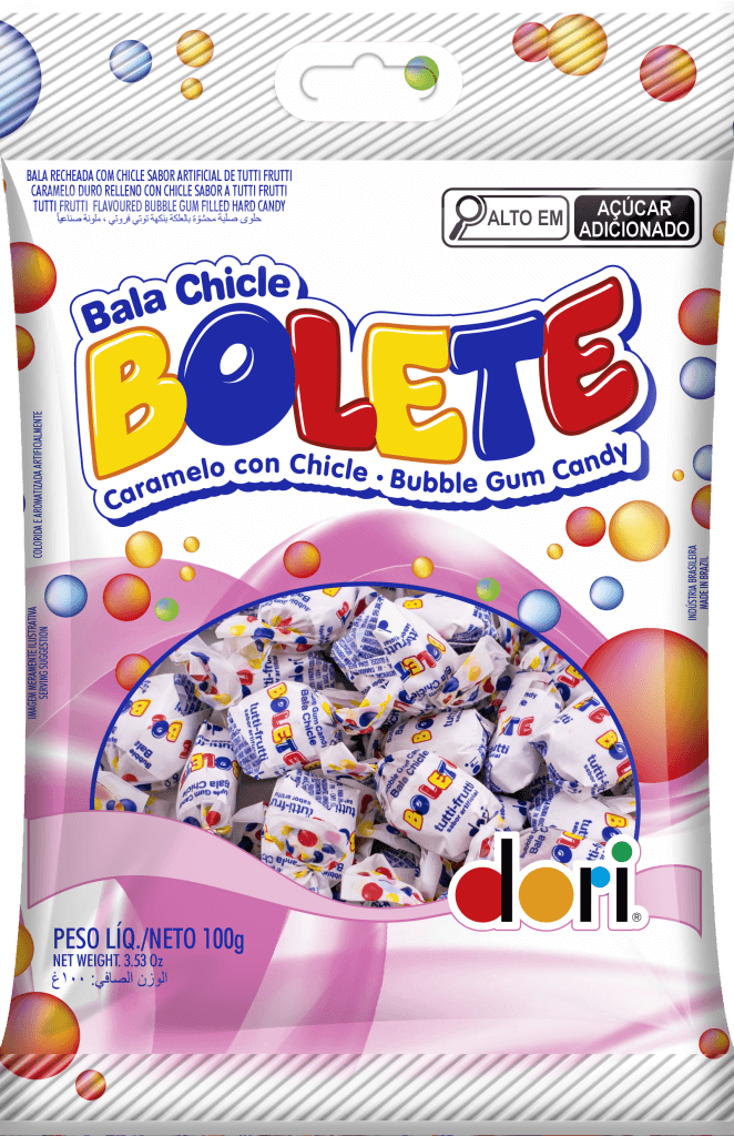 Bala Chicle Bolete Tutti-Frutti Dori 100g - Confeitaria e Artigos para Festas em Blumenau