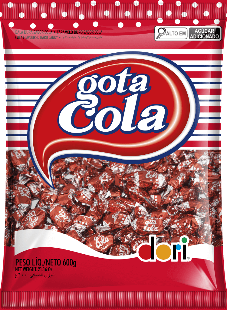 Bala Mastigável Gota Cola Sabor Refrigerante de Cola Dori 600g - Confeitaria e Artigos para Festas em Blumenau