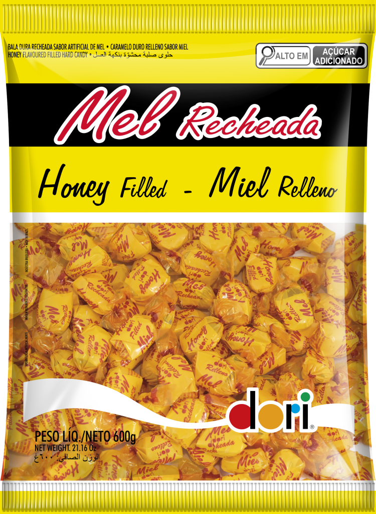 Bala Dura de Mel Recheada Dori 600g - Confeitaria e Artigos para Festas em Blumenau