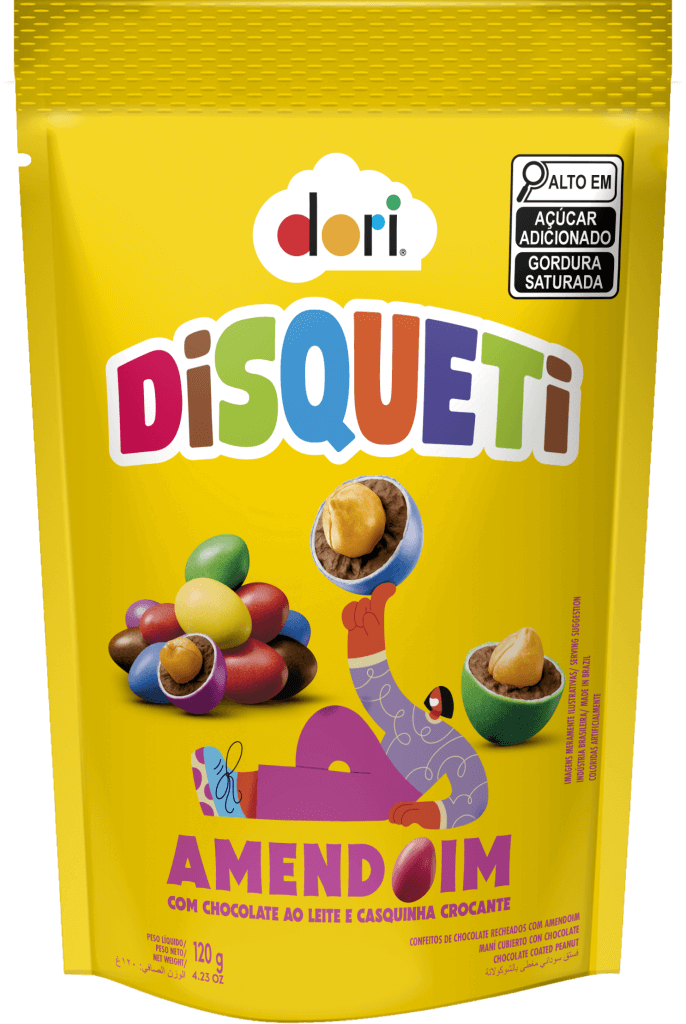 Disqueti Amendoim Coberto com Chocolate Pouch Dori 120g - Confeitaria e Artigos para Festas em Blumenau