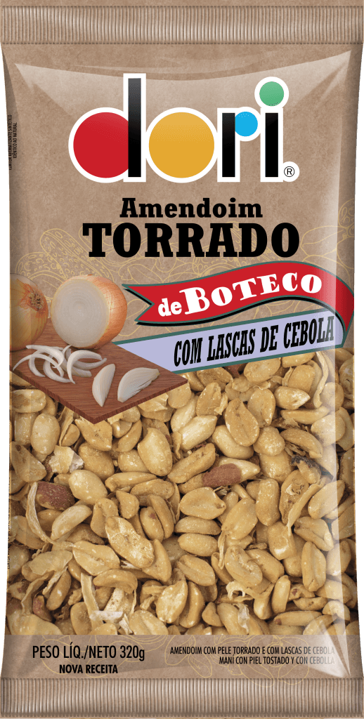 Amendoim Torrado de Boteco com Lascas de Cebola Dori 320g - Confeitaria e Artigos para Festas em Blumenau