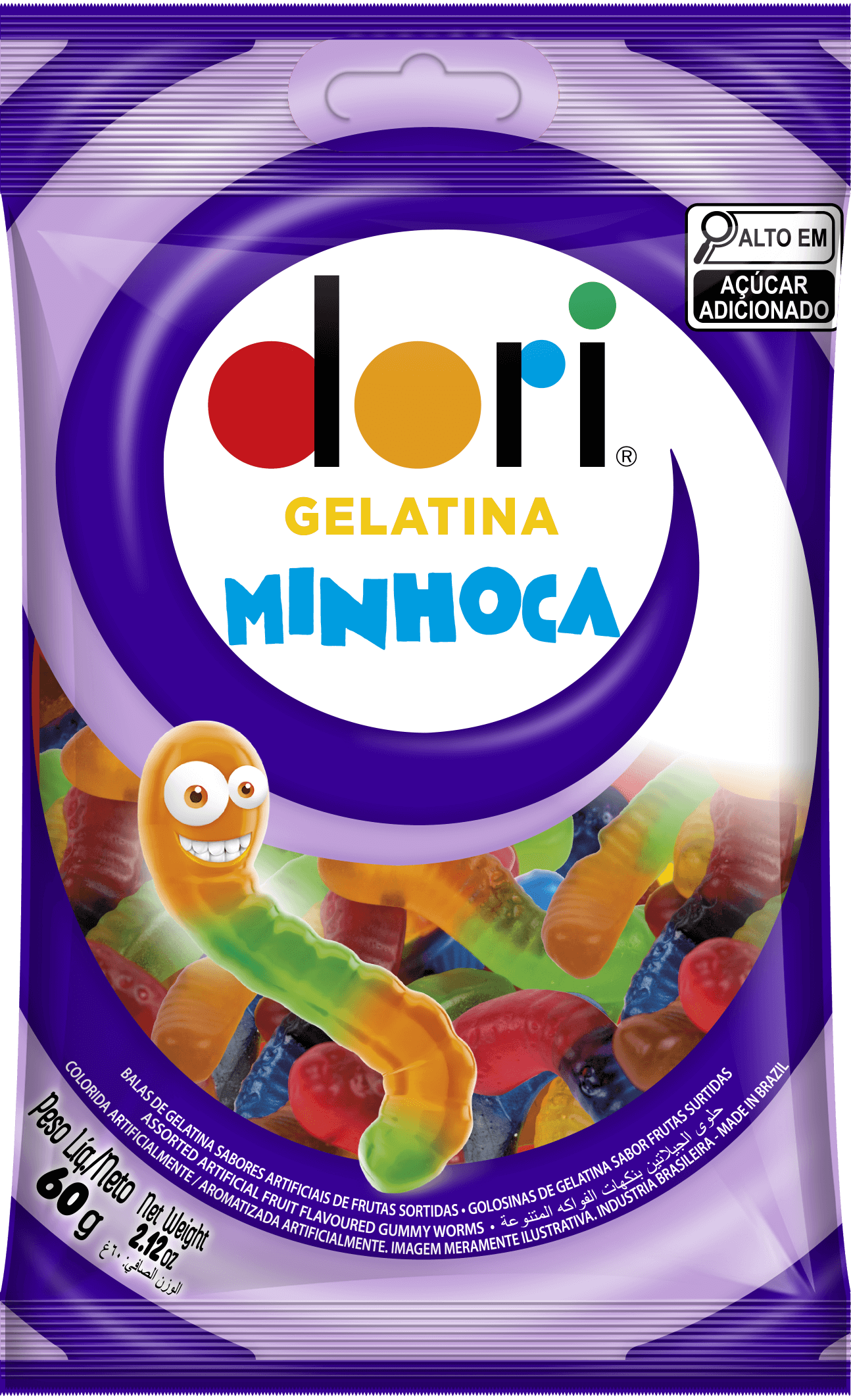 Bala de Gelatina Minhoca Dori - 156g - Extra Festas