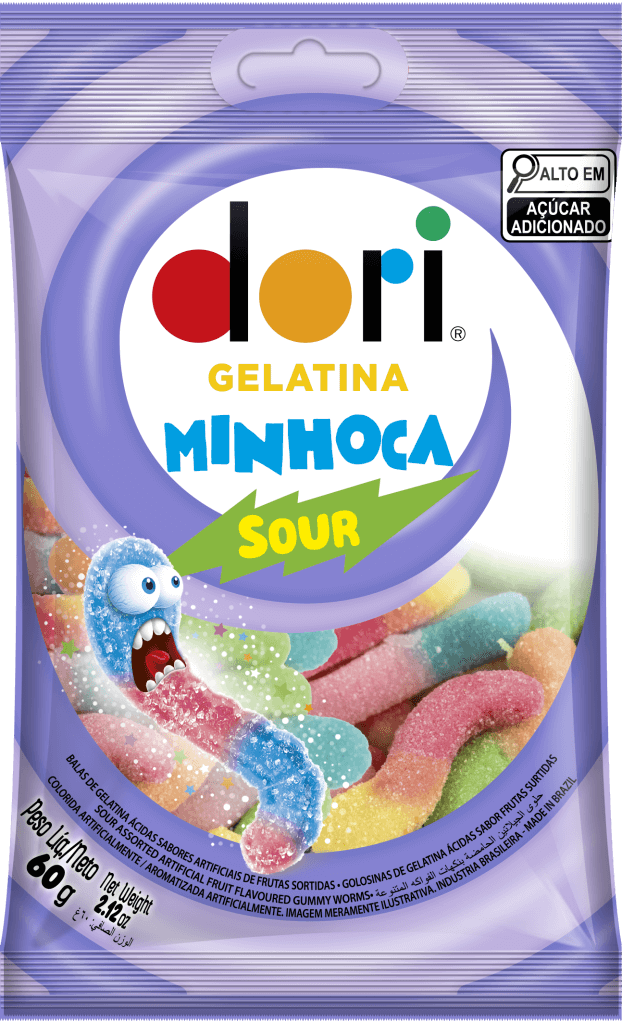 Bala de Gelatina Minhoca Dori - 156g - Extra Festas