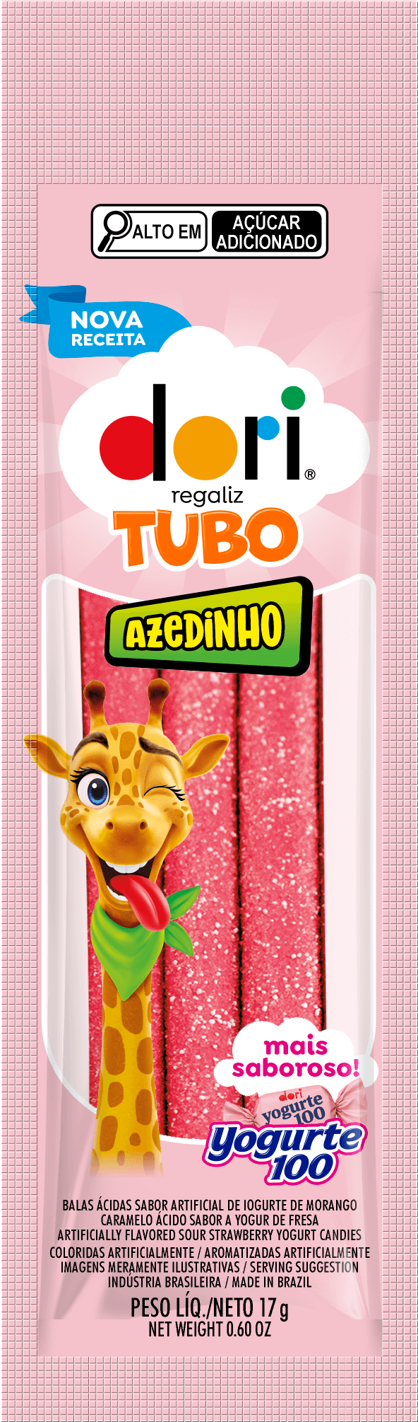 Regaliz Yogurte100 Tubo Recheado Azedinho 17g 1 Regaliz Yogurte100 Tubo Recheado Azedinho 17g