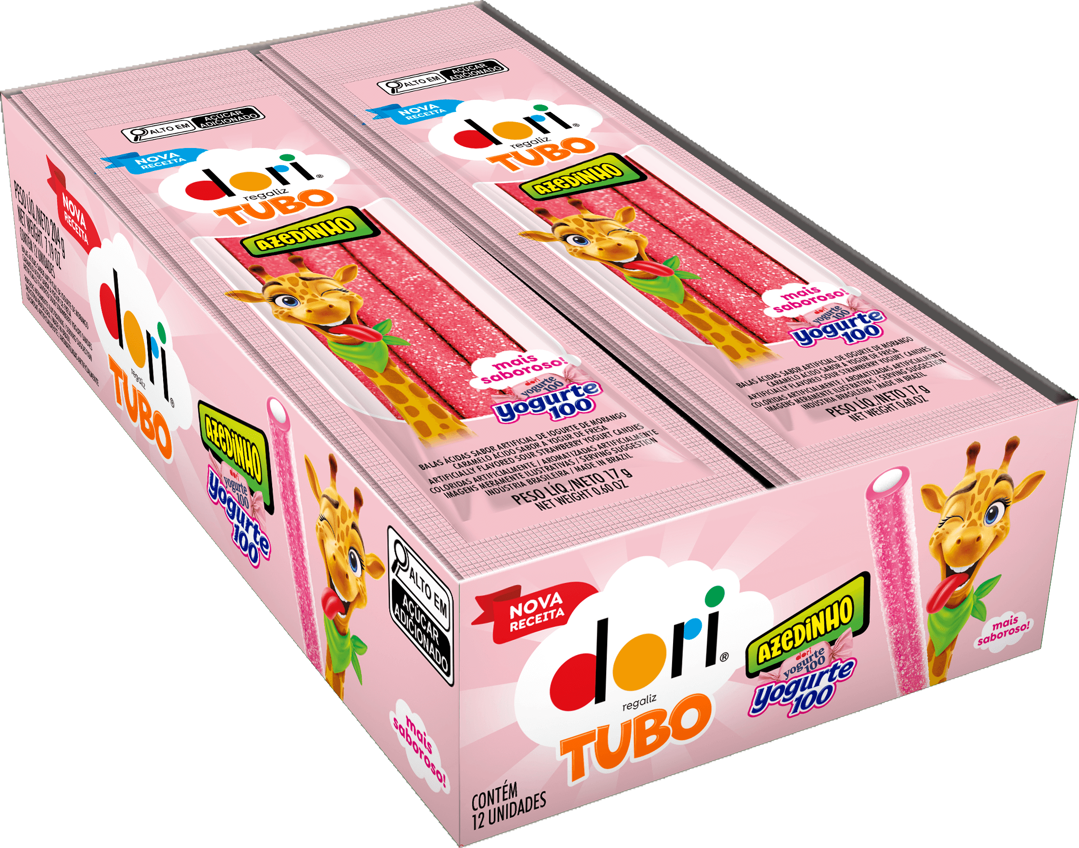 Regaliz Yogurte100 Tubo Recheado Azedinho 17g 3 Regaliz Yogurte100 Tubo Recheado Azedinho 17g - Imagem 3