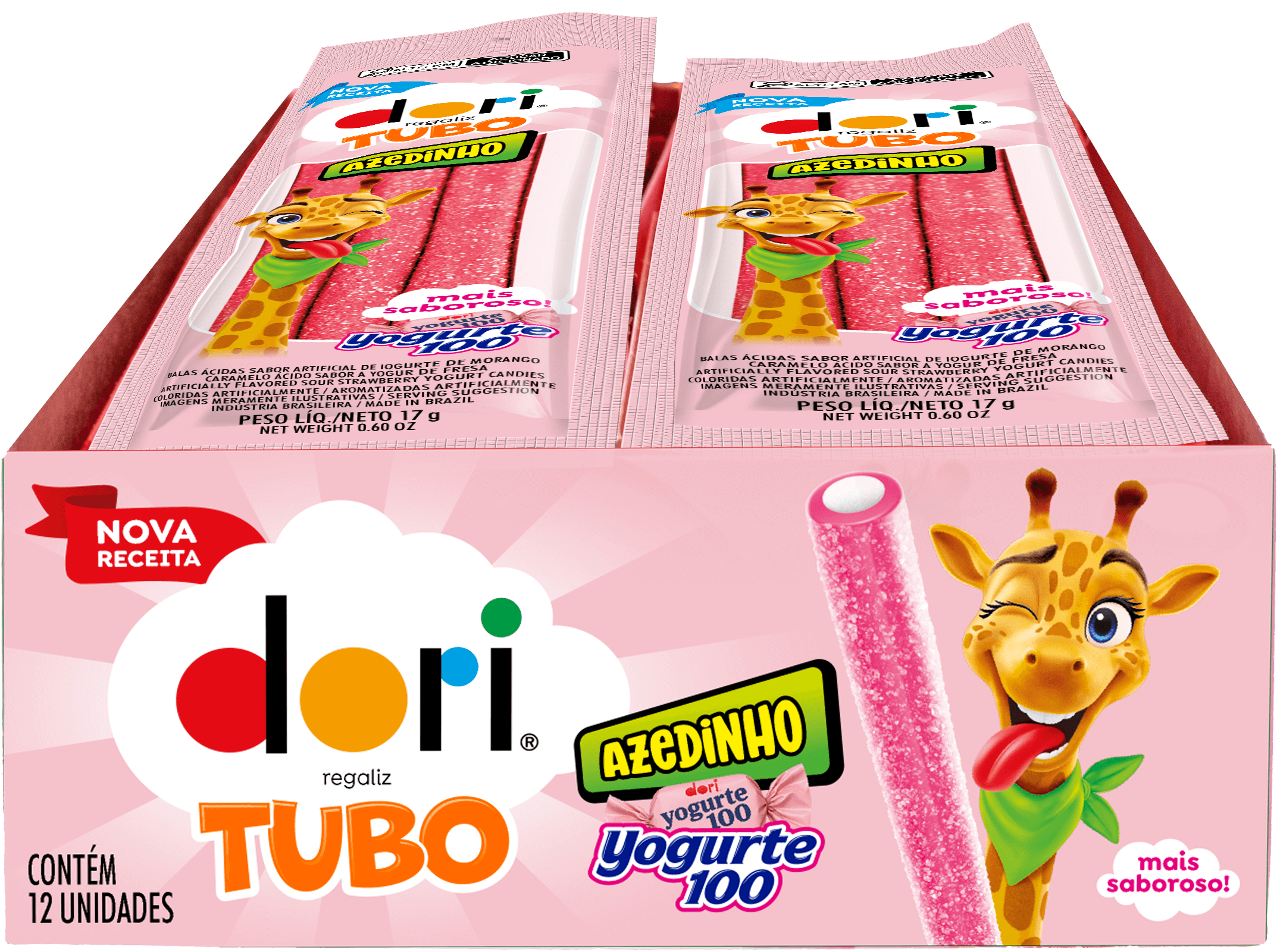 Regaliz Yogurte100 Tubo Recheado Azedinho 17g 2 Regaliz Yogurte100 Tubo Recheado Azedinho 17g - Imagem 2