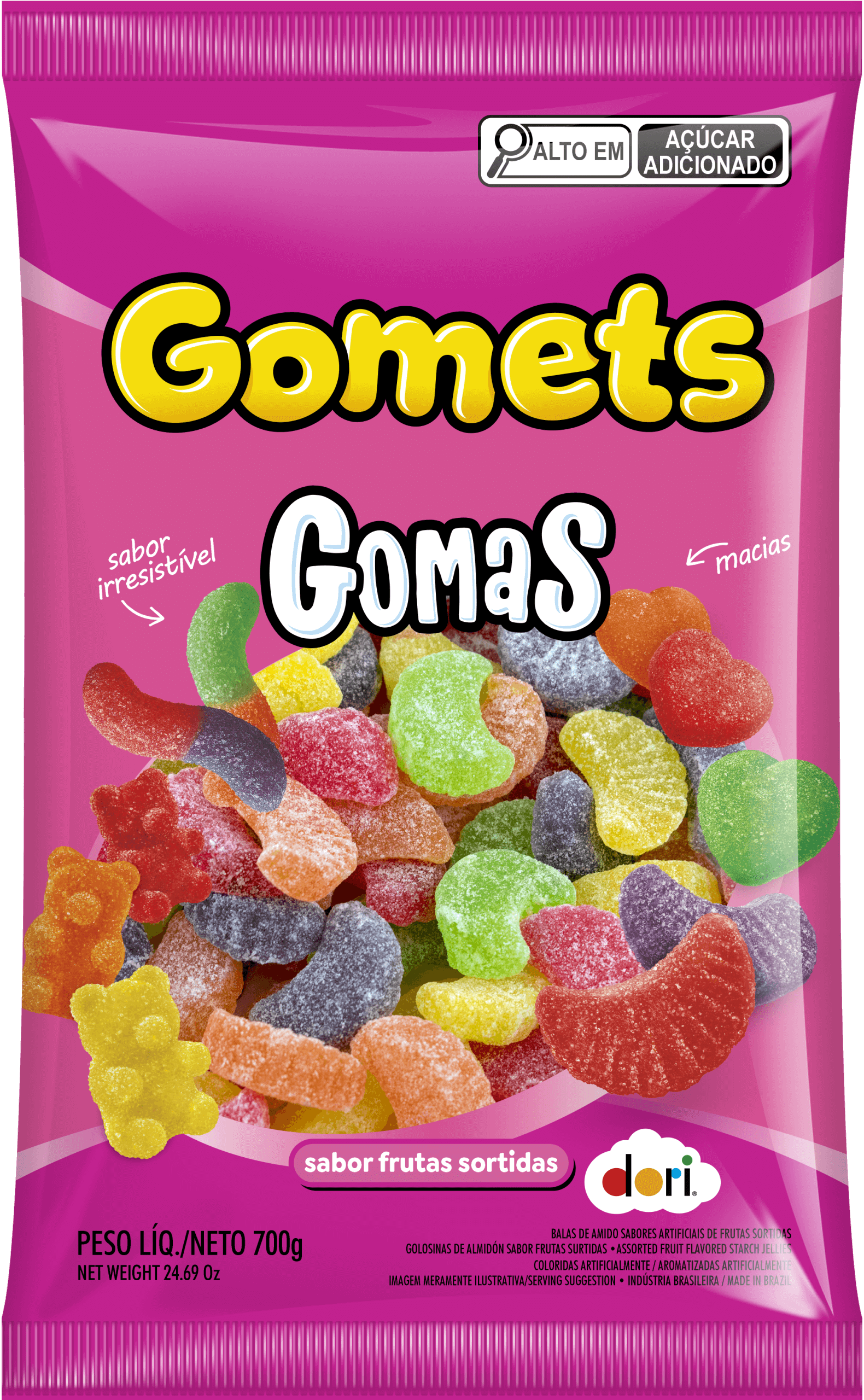 Goma Gomos de Frutas 700g 1 Goma Gomos de Frutas 700g