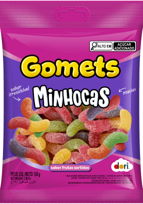Goma Minhoca Frutas 150g