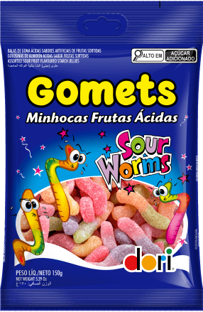 Gomets Formato Minhocas Frutas Acidas 150g 9012156 3