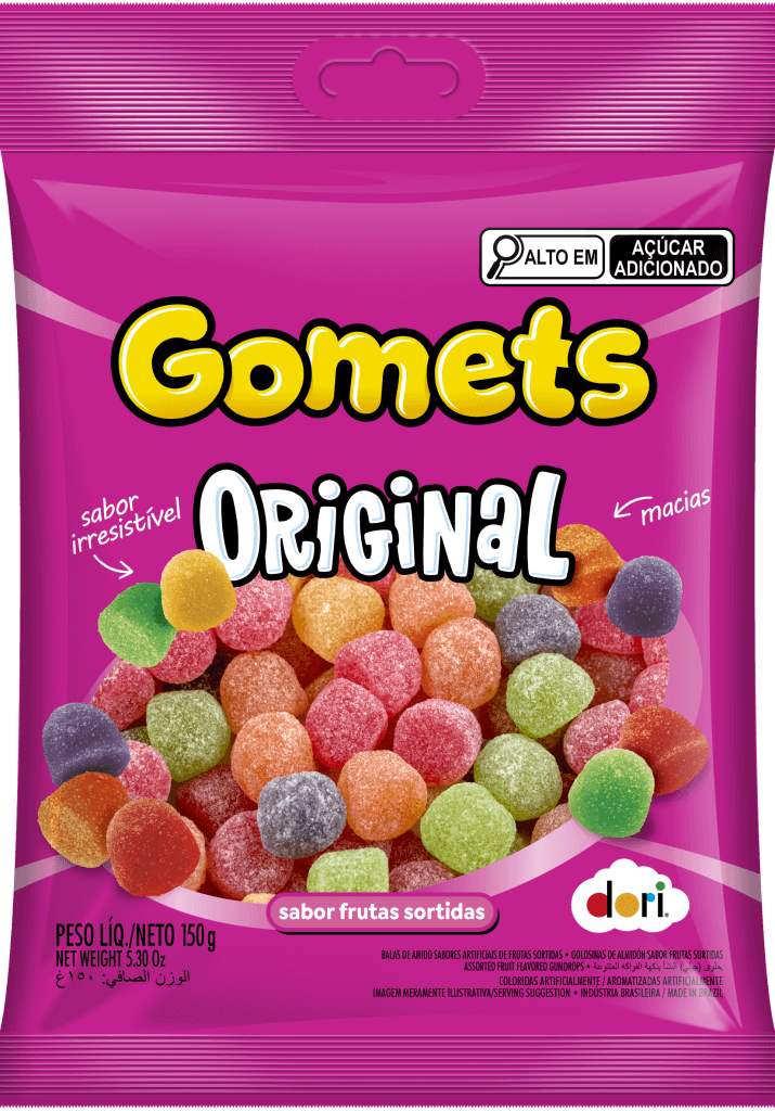Bala de Goma Gomets Tradicional Sabores de Frutas Dori 150g - Confeitaria e Artigos para Festas em Blumenau