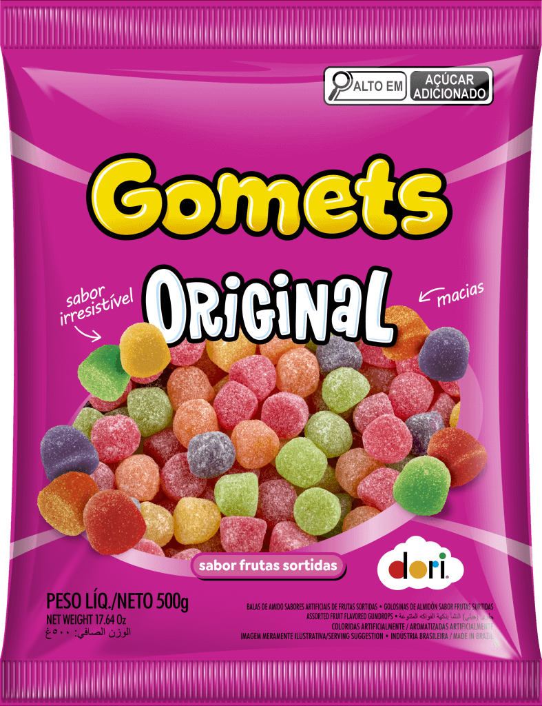Bala de Goma Gomets Tradicional Sabores de Frutas Dori 500g - Confeitaria e Artigos para Festas em Blumenau