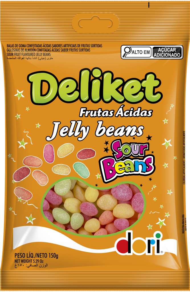 Bala de Goma Confeitada Deliket Ácido Frutas Dori 150g - Confeitaria e Artigos para Festas em Blumenau