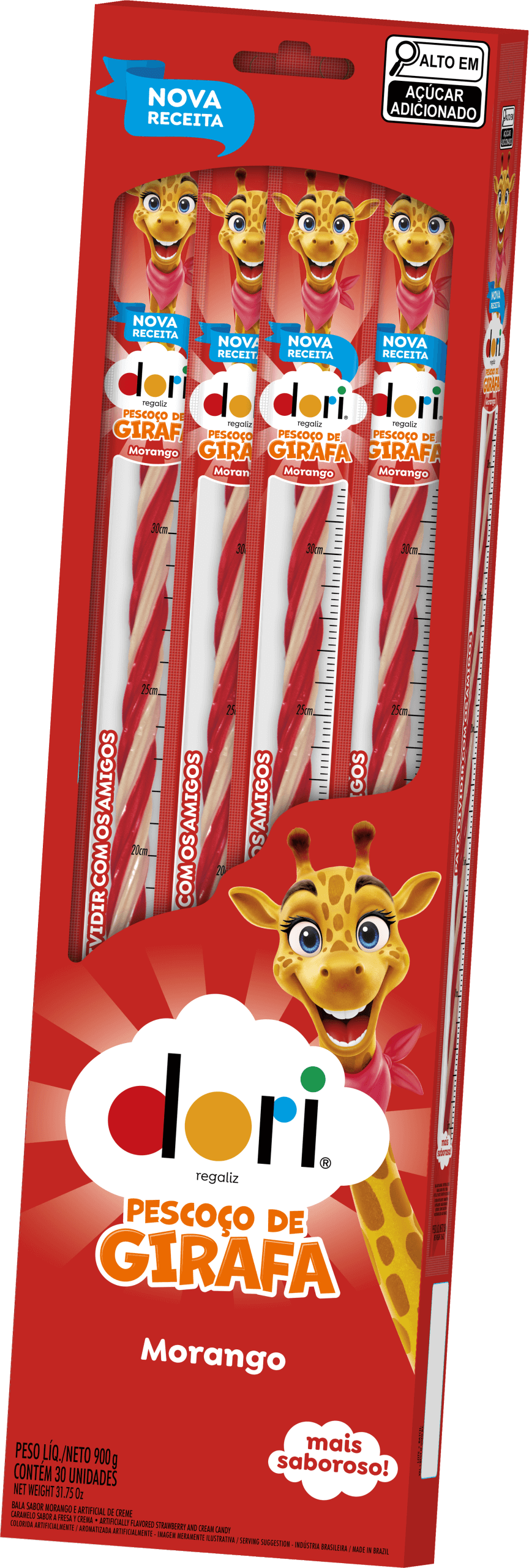 Dori Regaliz Pescoço de Girafa Morango 2 Dori Regaliz Pescoço de Girafa Morango - Imagem 2