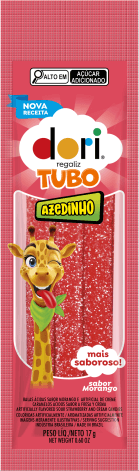 Dori Tubo Recheado Morango Ácido 17g