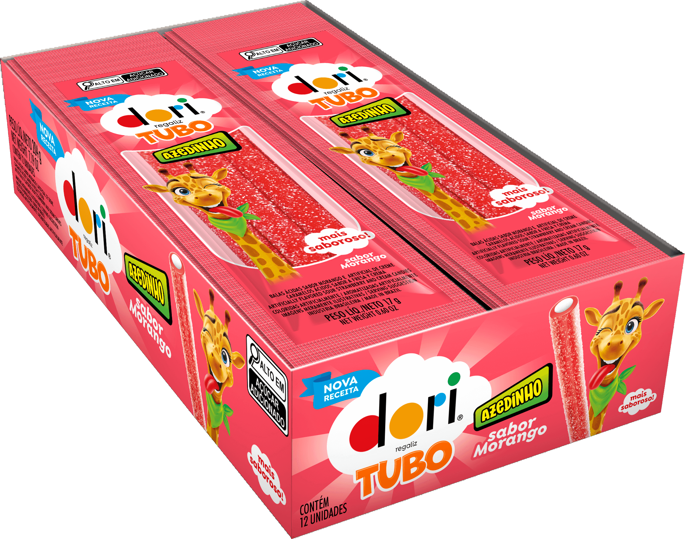 Dori Regaliz Tubo Recheado Morango Azedinho 17g 3 Dori Regaliz Tubo Recheado Morango Azedinho 17g - Imagem 3