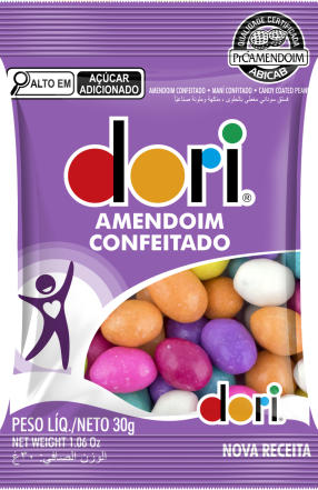 Amendoim Dori Confeitado Colorido 30g 9010542