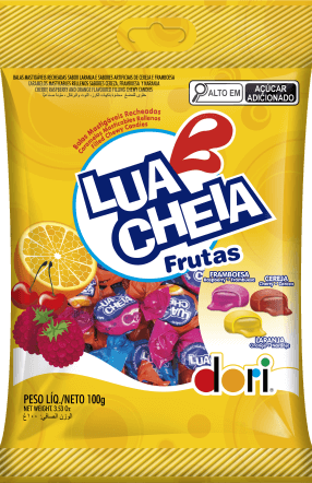 Bala Lua Cheia Frutas 100g 9012052