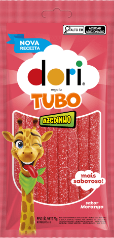 Dori Regaliz Tubo Recheado Morango Azedinho 70g