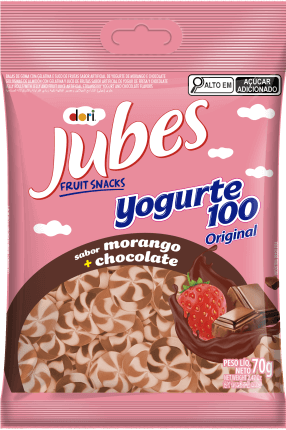 Jubes Yogurte100 Morango e Chocolate 70g 9012460