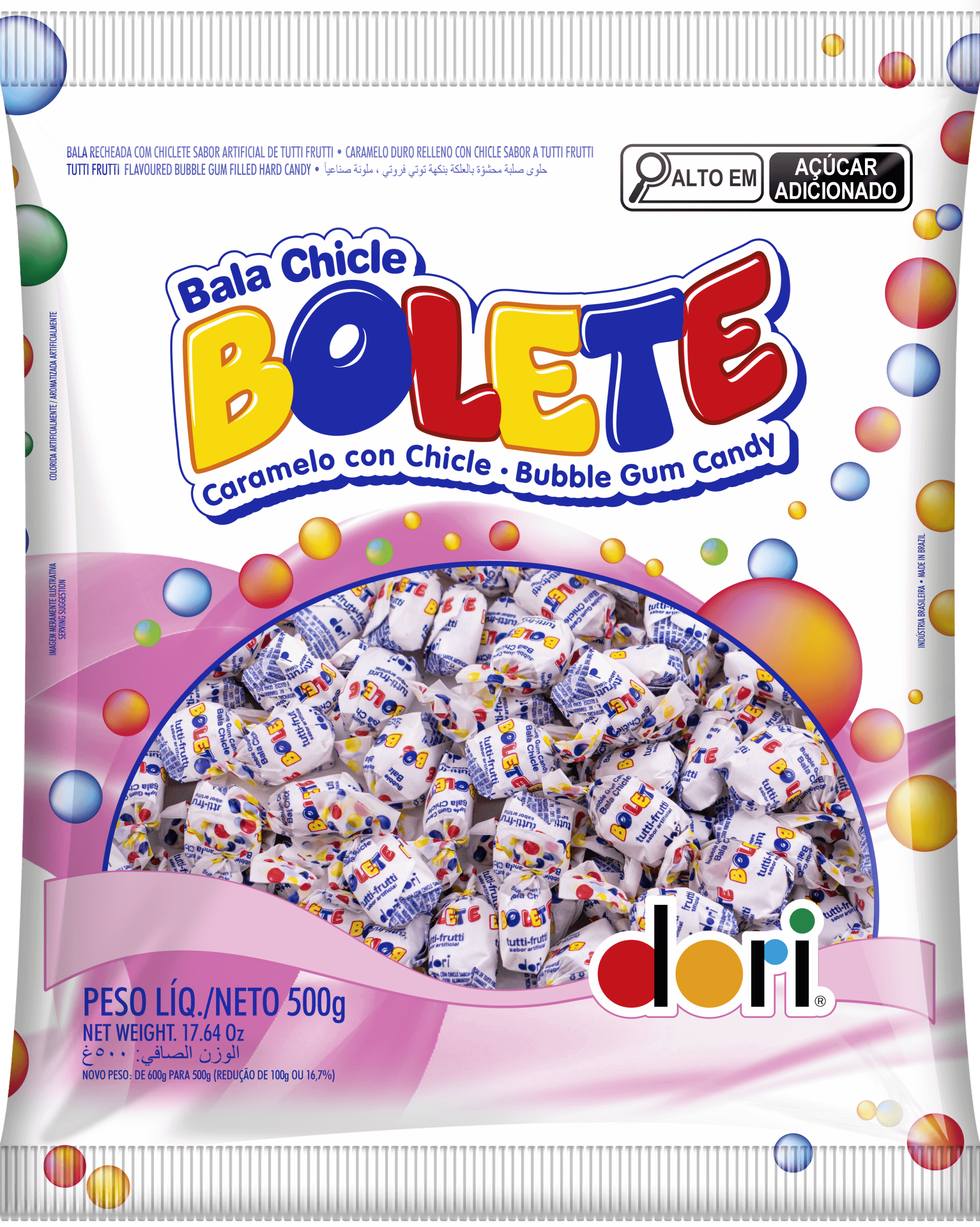 Bala Bolete Tutti Frutti 500g 1 Bala Bolete Tutti Frutti 500g