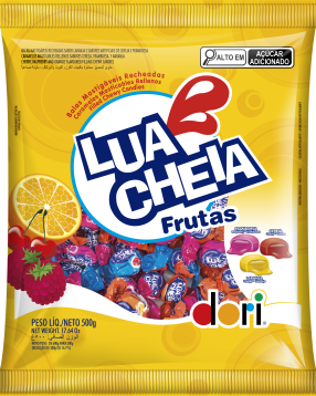 Bala Lua Cheia Frutas 500g