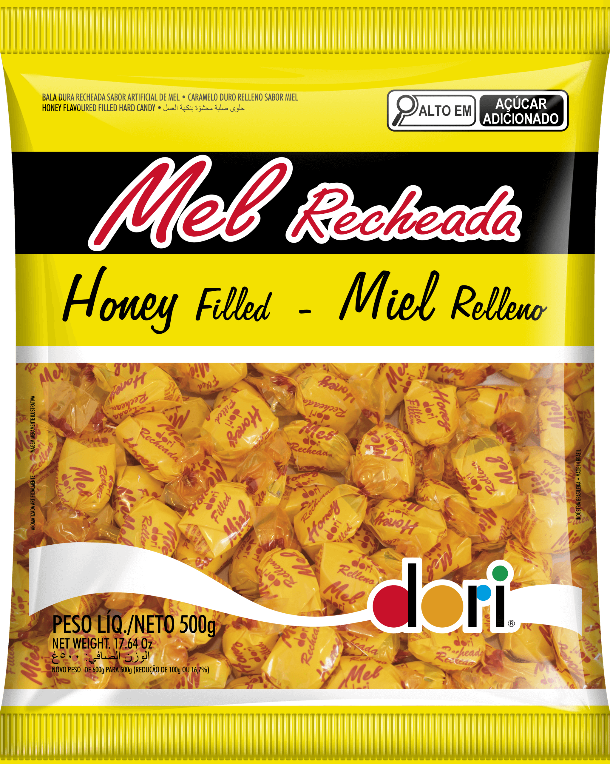 Bala Mel Recheada 500g 1 Bala Mel Recheada 500g