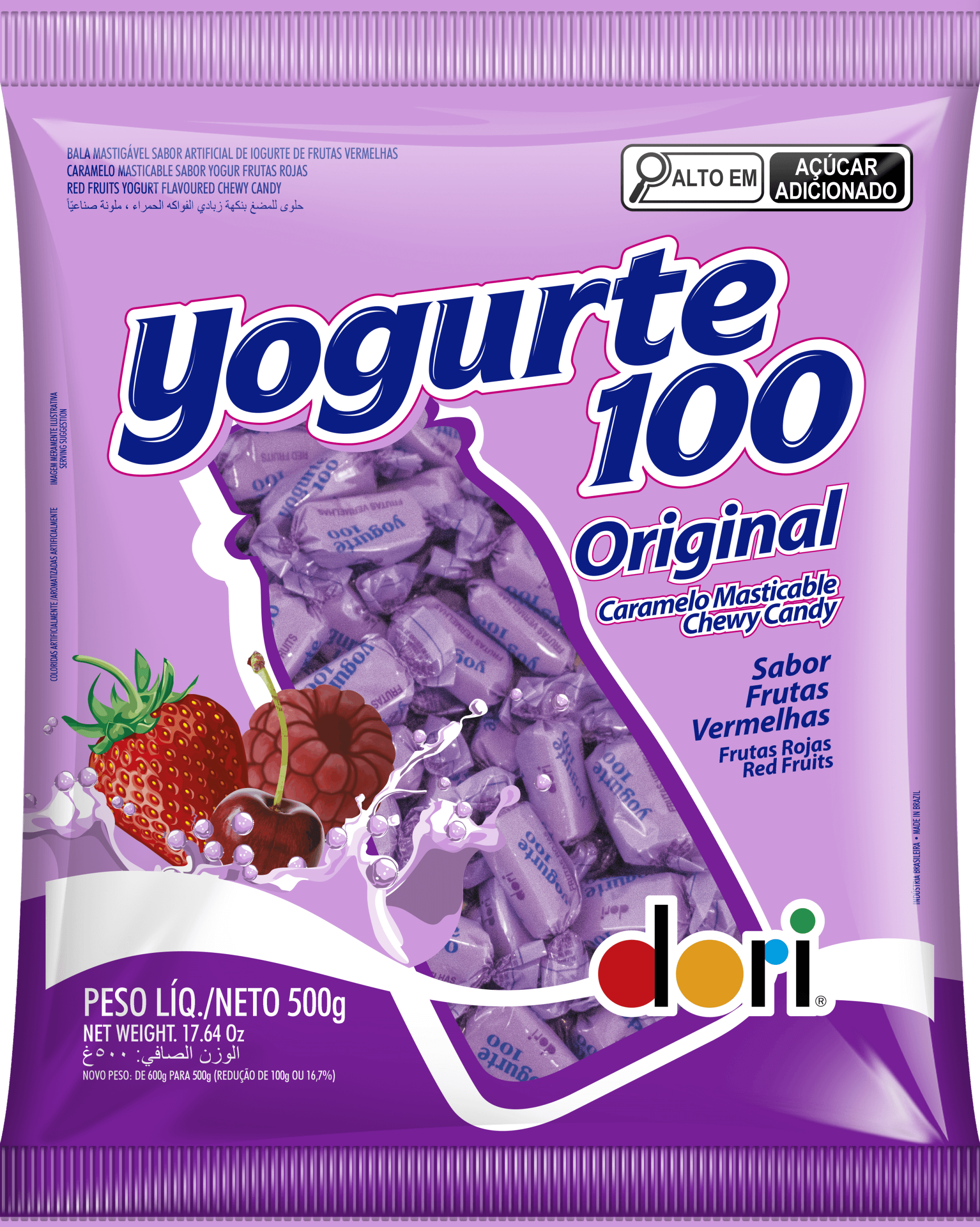 Bala Yogurte100 Frutas Vermelhas 500g 1 Bala Yogurte100 Frutas Vermelhas 500g