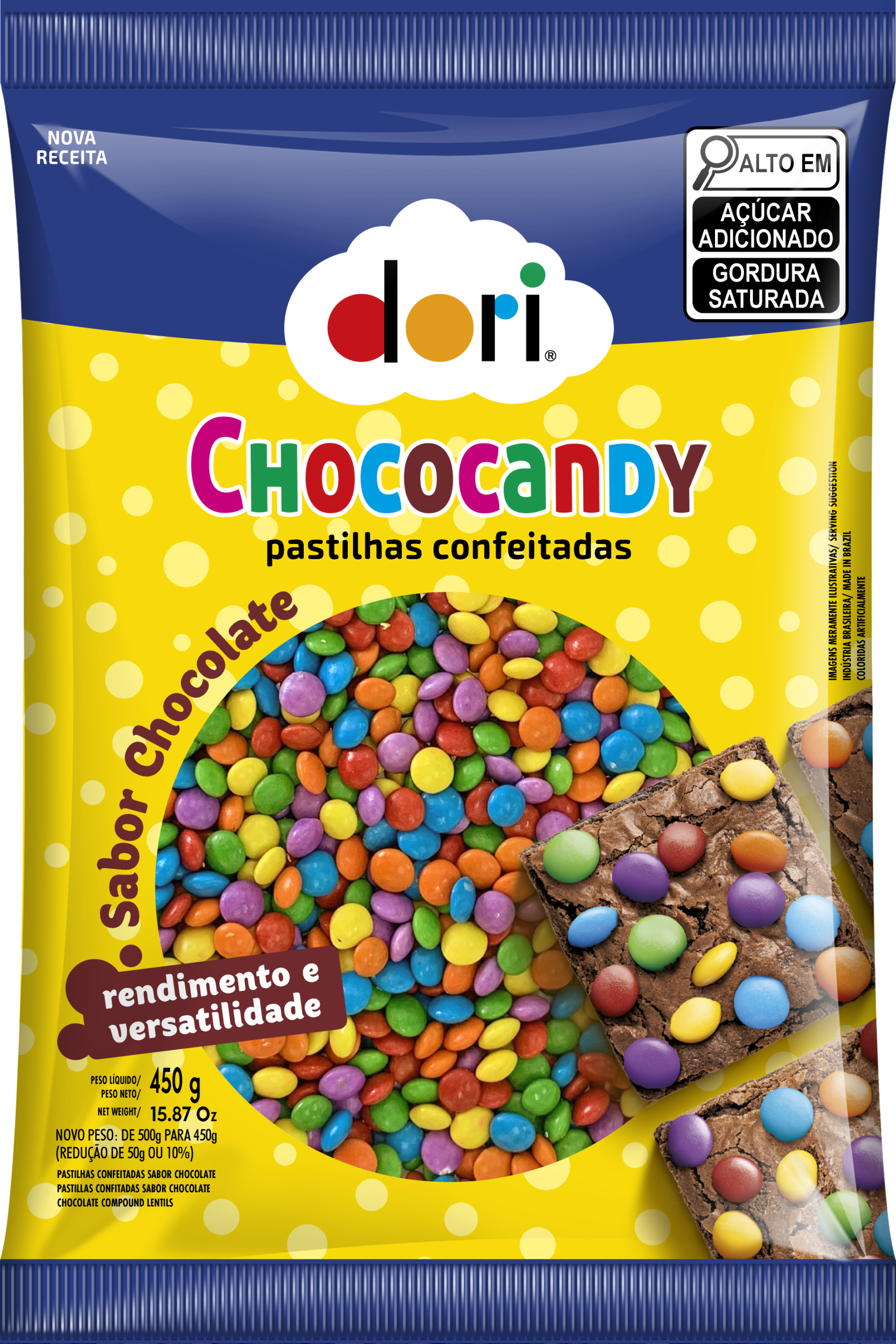 Chococandy Pastilha Confeitada Colorida 450g 1 Chococandy Pastilha Confeitada Colorida 450g