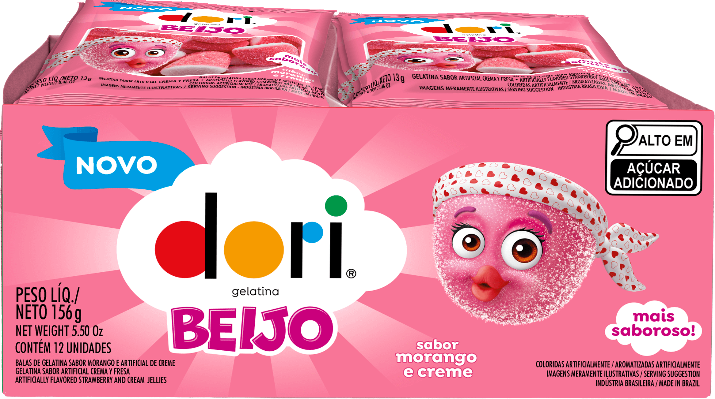 Dori Gelatina Beijo 13g 2 Dori Gelatina Beijo 13g - Imagem 2