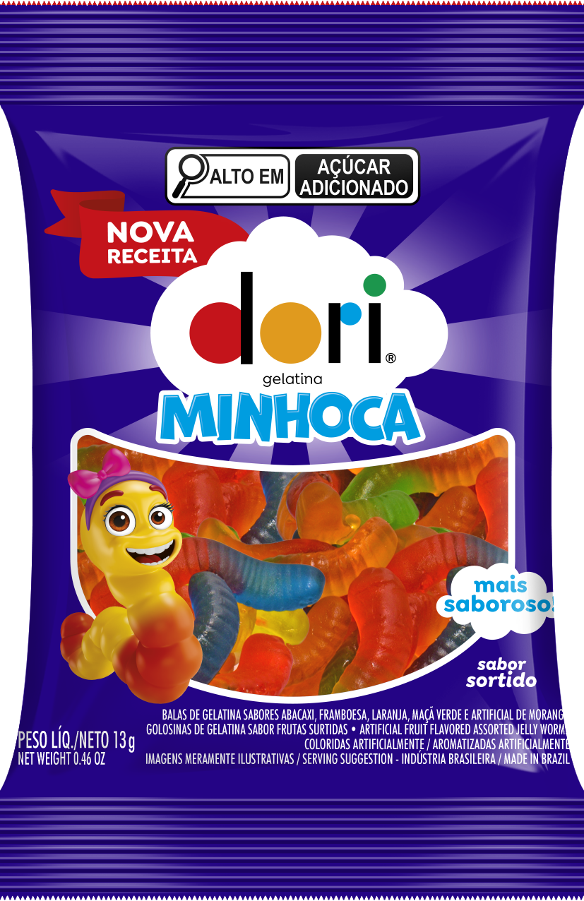 Dori Gelatina Minhoca Oleada 13g 1 Dori Gelatina Minhoca Oleada 13g