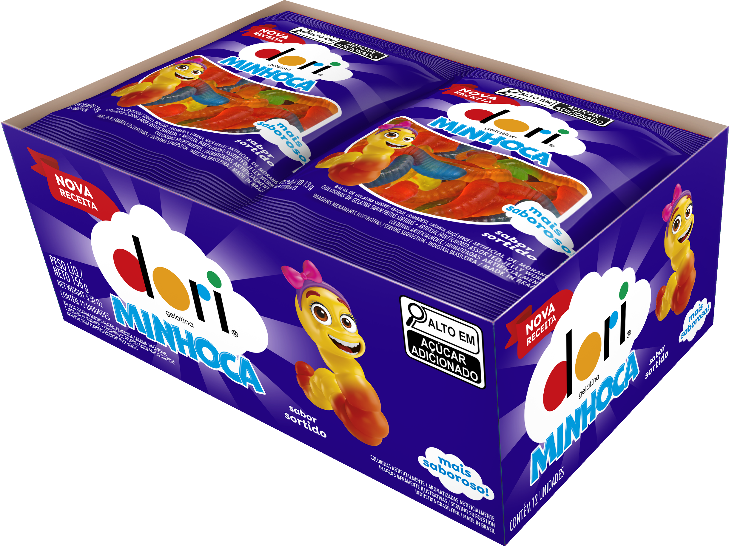 Dori Gelatina Minhoca Oleada 13g 2 Dori Gelatina Minhoca Oleada 13g - Imagem 2